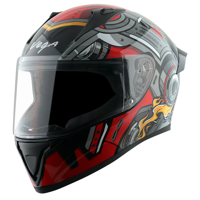 Copy of Bolt Superhero Black Red Helmet WITH BALACLAVA MASK
