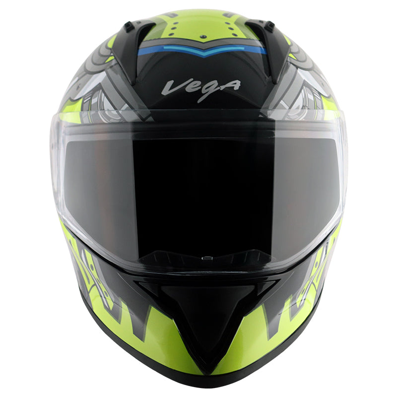 Bolt Superhero Black Neon Yellow Helmet