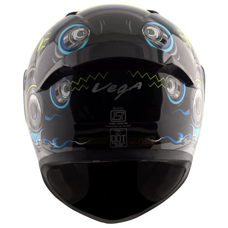 Bolt Superhero Black Neon Yellow Helmet