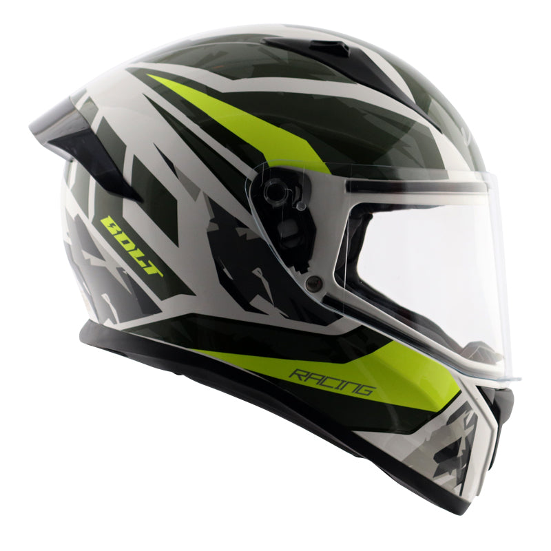 Bolt Rapid White Neon Yellow Helmet