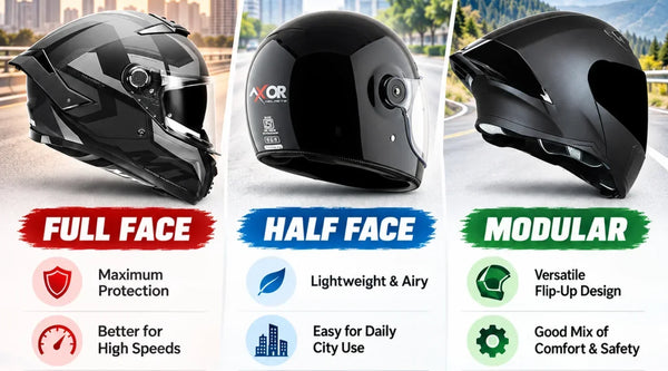 Full Face vs Half Face vs Modular Helmet: Which Is Best for Daily Commuting and Long Rides?