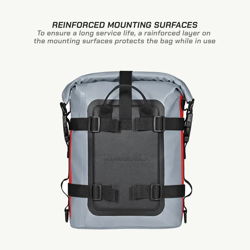 ViaTerra DryBag 8L - 100% Waterproof Motorcycle Tailbag/ Rear rack bag (Universal with versatile mounting)