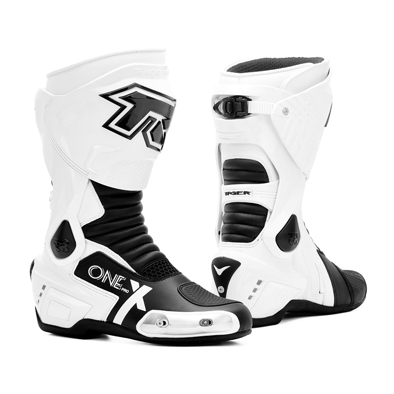 TIGER TR ONE PRO X SPORTS BIKERS RIDING BOOTS - WHITE
