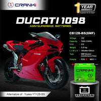 Battery For Ducati 1098 (2007-2025) - CB12B-BS - Factory Activated