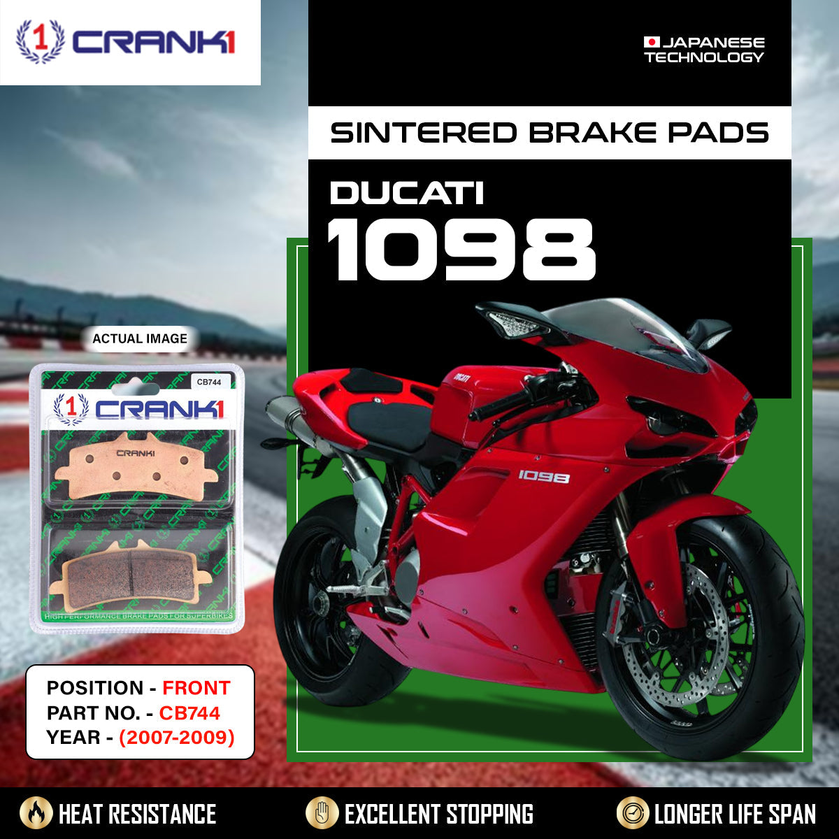 Sintered Brake Pads For Ducati 1098 (2007-2009) - Front - CB744 - 2 Sets