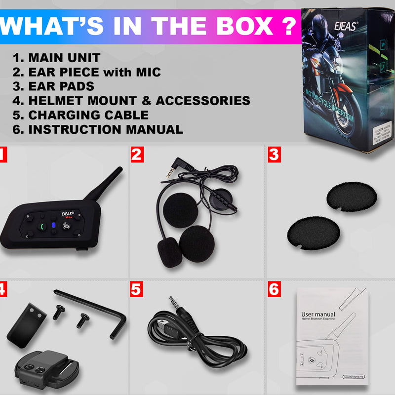Helmet Intercom V6 Pro