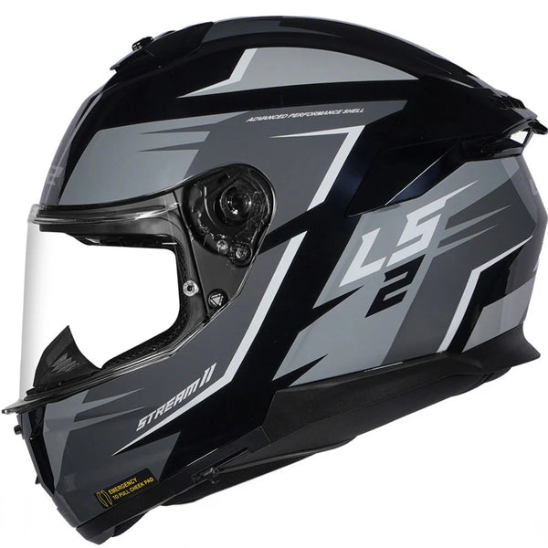 LS2 FF320 STREAM II METEOR HELMET Gloss Black Grey