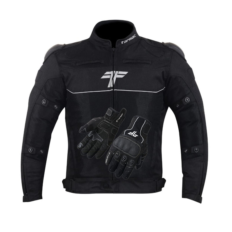 Tarmac One III Black Level 2 Riding Jacket with SAFE TECH protectors + FREE Tarmac Tex gloves