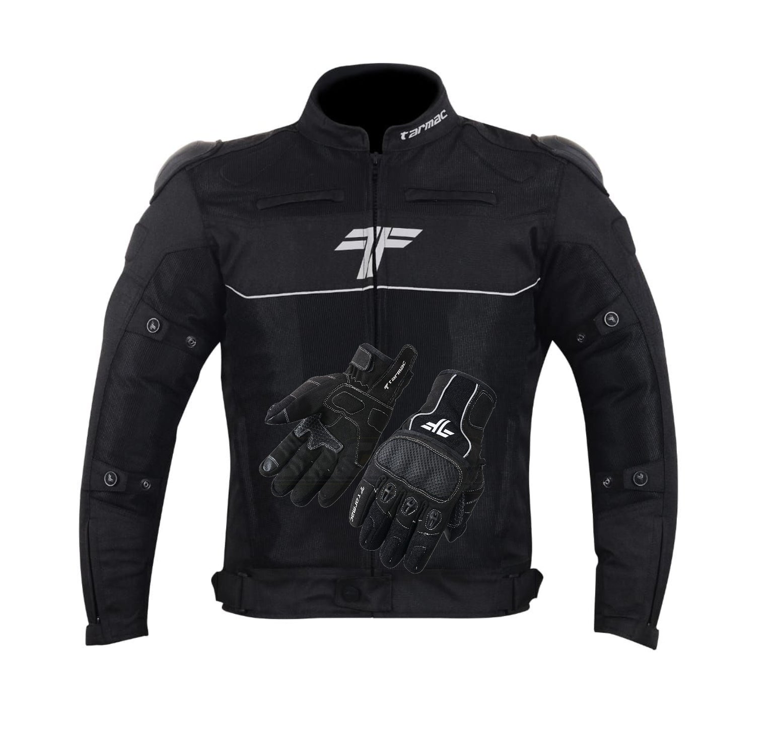 Tarmac One III Black Level 2 Riding Jacket with SAFE TECH protectors + FREE Tarmac Tex gloves