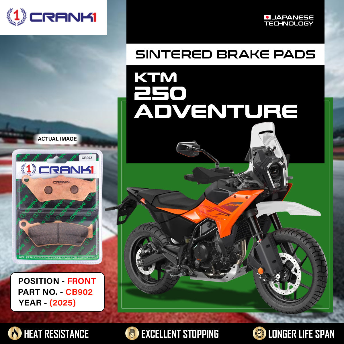 Sintered Brake Pads For KTM 250 Adventure (2025) - Front - CB902 - 1 Set