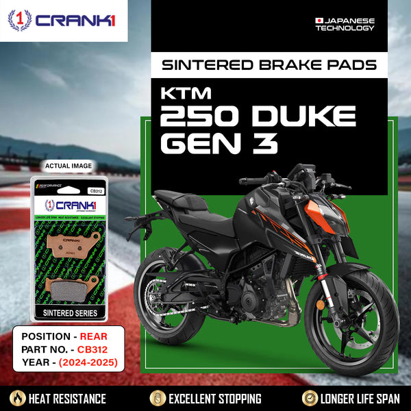 Sintered Brake Pads For KTM 250 Duke GEN3 (2024-2025) - Rear - CB312 - 1 Set
