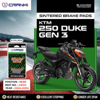 Sintered Brake Pads For KTM 250 Duke GEN3 (2024-2025) - Rear - CB312 - 1 Set