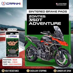 Sintered Brake Pads For Zontes 350T Adventure (2023 Onwards) - Rear - CB041 - 1 Set