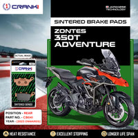 Sintered Brake Pads For Zontes 350T Adventure (2023 Onwards) - Rear - CB041 - 1 Set