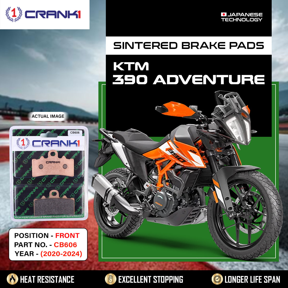 Sintered Brake Pads For KTM 390 Adventure (2020-2024) - Front - CB606 - 1 Set