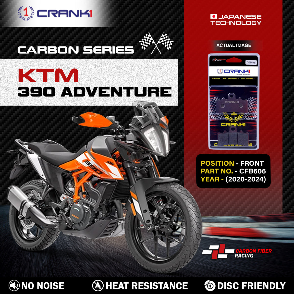 Carbon Brake Pads For KTM 390 Adventure (2020-2024) - Front - CFB606 - 1 Set