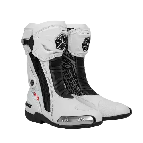 SCOYCO HIGH PROTECTION COMFORT RIDING RACING BOOTS - White