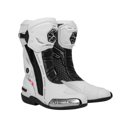 SCOYCO HIGH PROTECTION COMFORT RIDING RACING BOOTS - White
