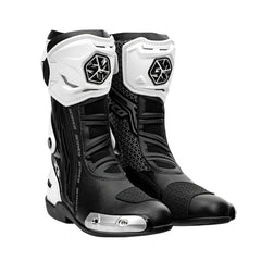 SCOYCO HIGH PROTECTION COMFORT RIDING RACING BOOTS - White/Black