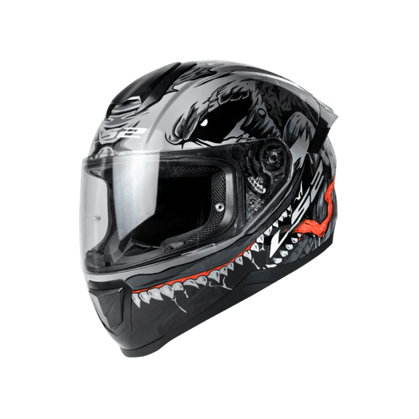 LS2 FF352 FLASH MONSTER GLOSS BLACK GREY