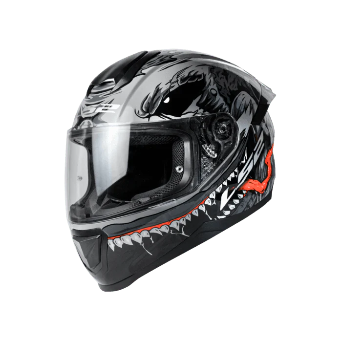 LS2 FF352 FLASH MONSTER GLOSS BLACK GREY