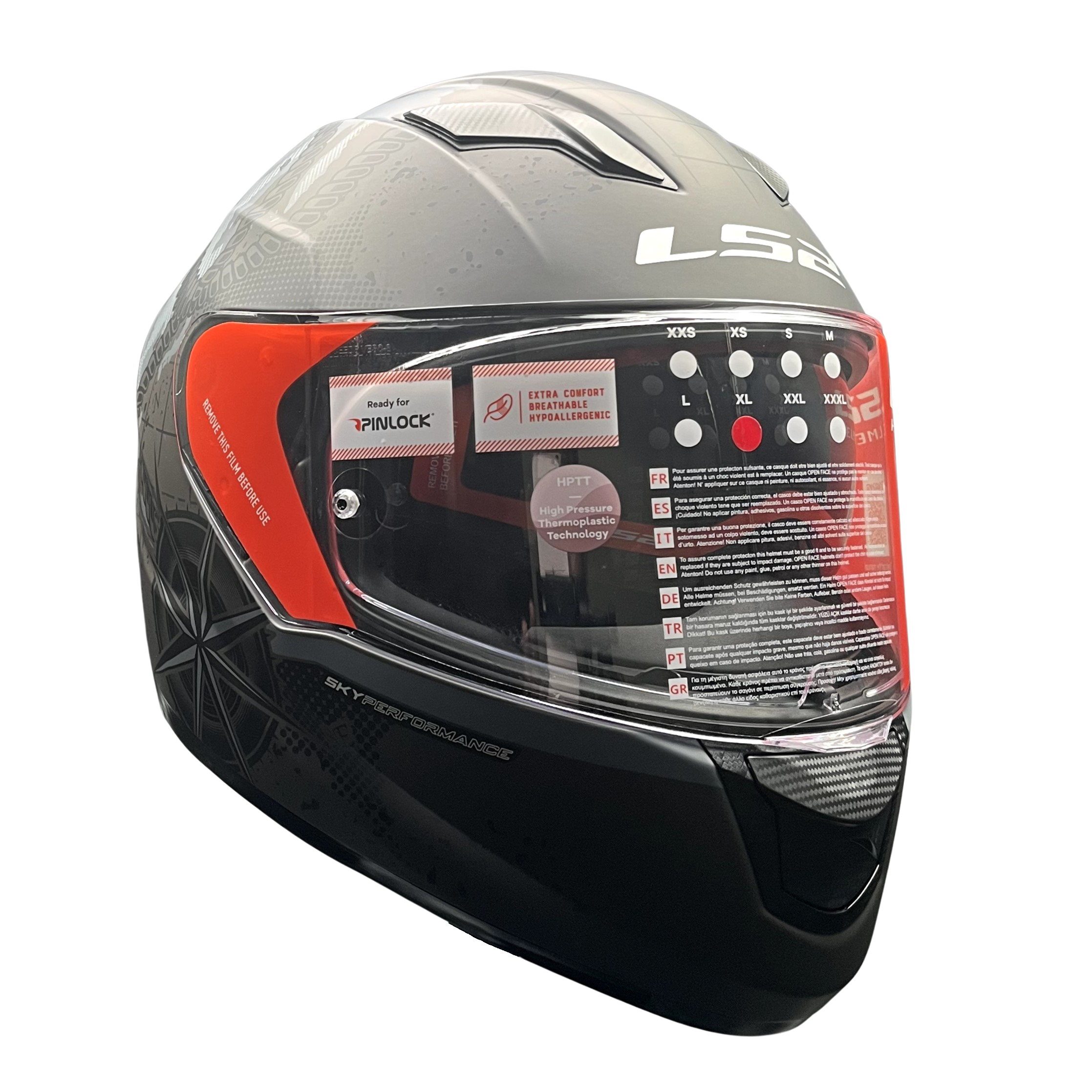 Full Face Helmet With Sun Visor H520-ARROW-GB - Black, Size L