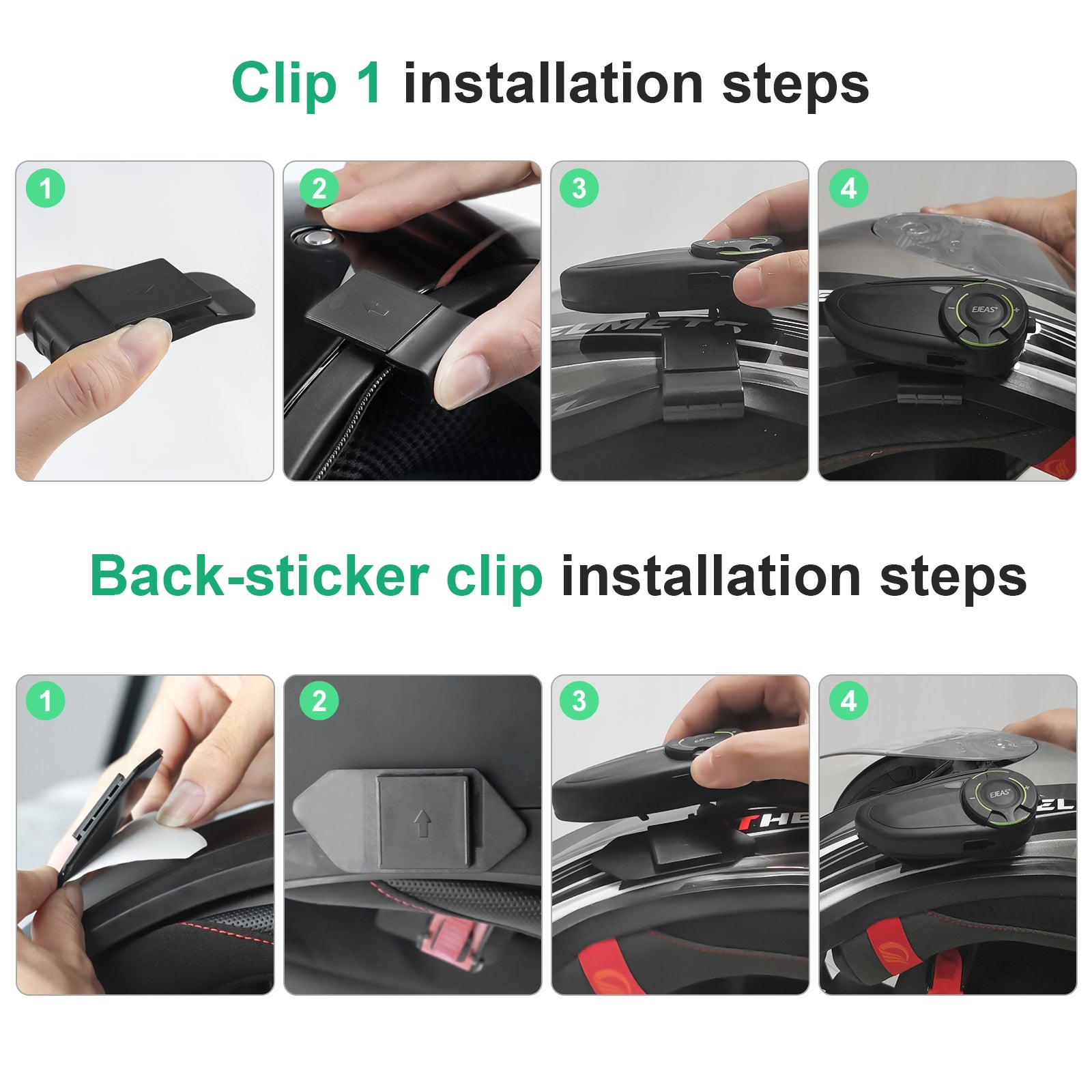 EJEAS Q8_Motorcycle Mesh Intercom, 6 Riders Group Talking at The Same Time