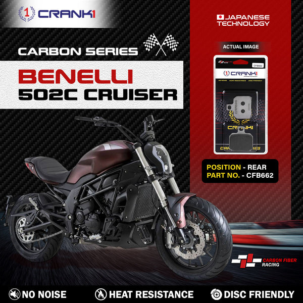 Carbon Brake Pads For Benelli 502C Cruiser - Rear - CFB662 - 1 Set