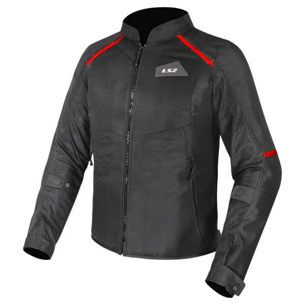 LS2 BREEZE JACKET - BLACK RED - CE CLASS A CERTIFIED JACKET