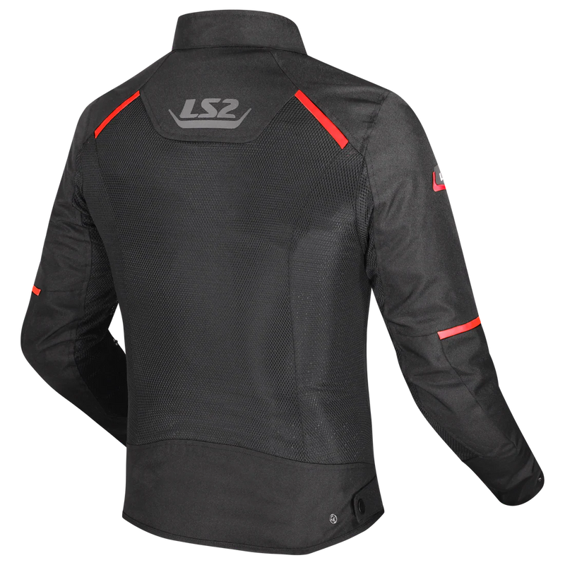 LS2 BREEZE JACKET - BLACK RED - CE CLASS A CERTIFIED JACKET