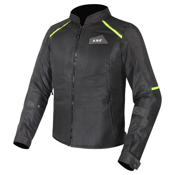 LS2 BREEZE JACKET - BLACK HI VIZ YELLOW - CE CLASS A CERTIFIED JACKET