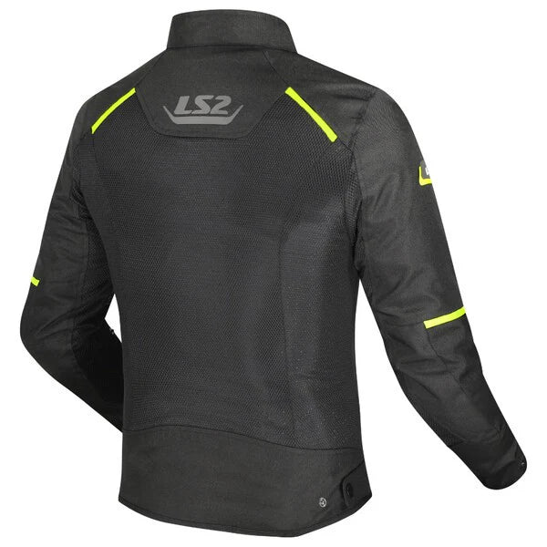LS2 BREEZE JACKET - BLACK HI VIZ YELLOW - CE CLASS A CERTIFIED JACKET