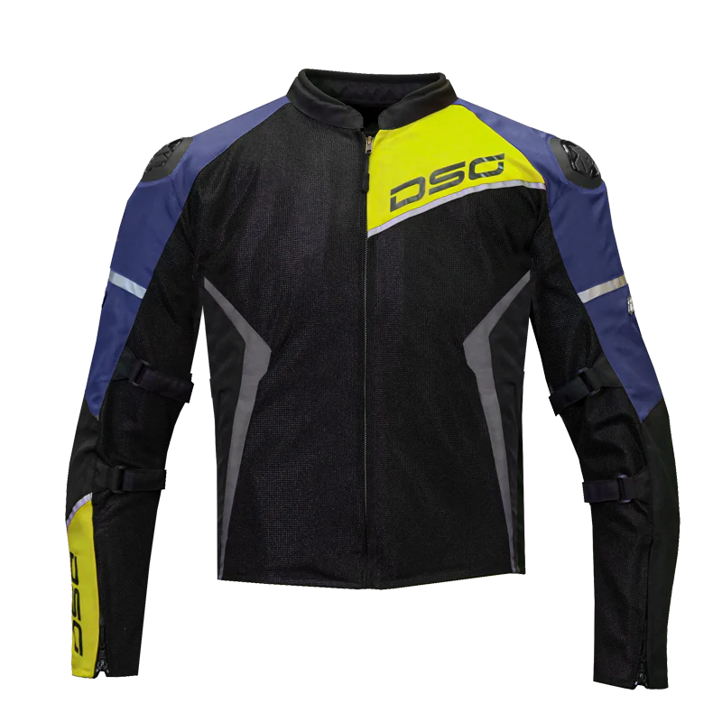 DSG Apex Air-Flow Riding Jacket Racing Blue Grey Yellow Fluo