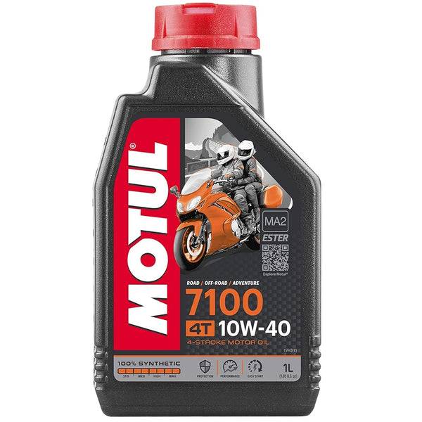 Motul 7100 4T Fully Synthetic 10W-40 Petrol Engine Oil for Bikes (1 L) - Main Image