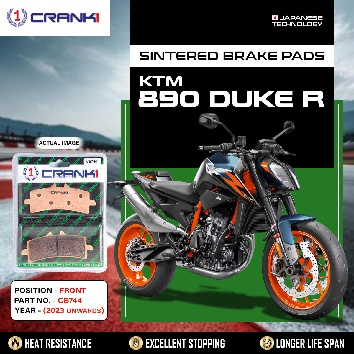 Sintered Brake Pads For KTM 890 Duke R (2023 Onwards) - Front - CB744 - 2 Sets