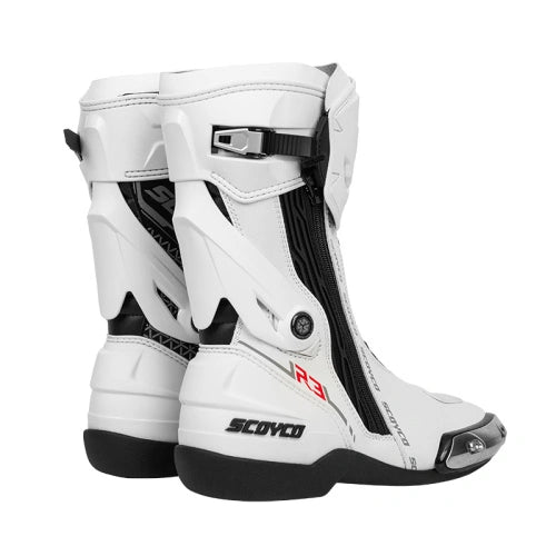 SCOYCO HIGH PROTECTION COMFORT RIDING RACING BOOTS - White