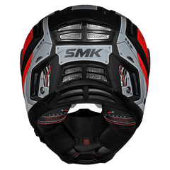 SMK Agnar Cyborg Glossy Grey Red Helmet GL263