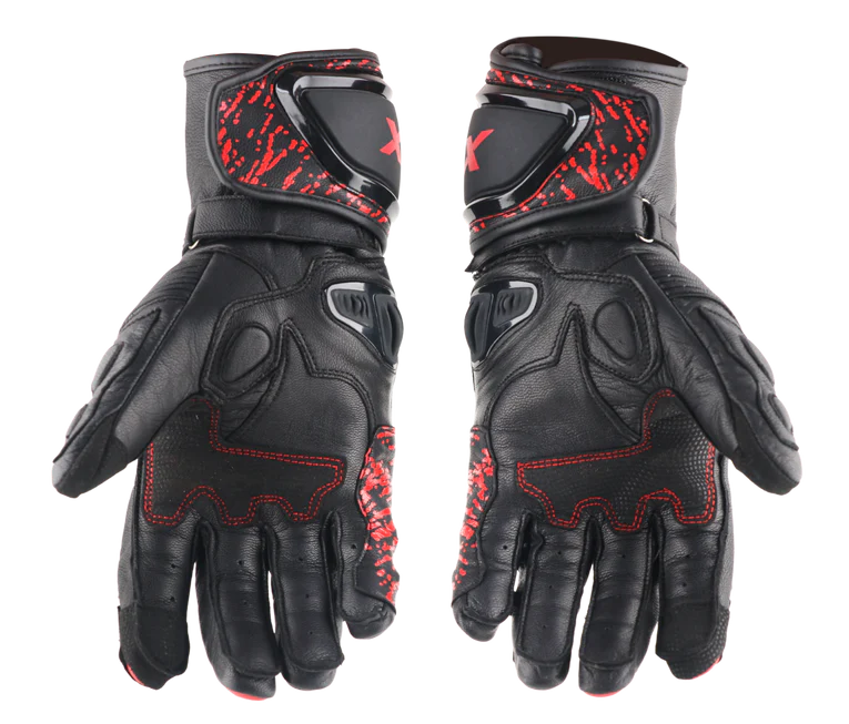 Axor Enzo Riding Gloves - Black Red