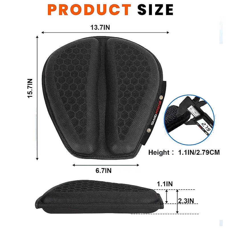 Motorcycle Honeycomb Air Gel Seat Cushion - Universal Fit