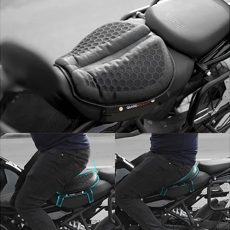 Motorcycle Honeycomb Air Gel Seat Cushion - Universal Fit