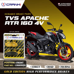 Ceramic Brake Pads For TVS Apache RTR 160 4V - Front - CRM052/4 - 1 Set