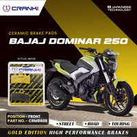 Ceramic Brake Pads For Bajaj Dominar 250 - Front - CRM8609 - 1 Set