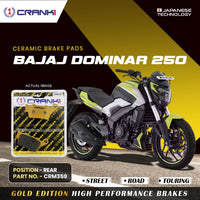 Ceramic Brake Pads For Bajaj Dominar 250 - Rear - CRM359 - 1 Set