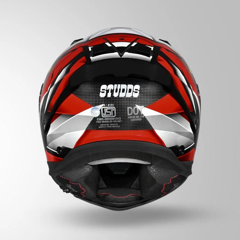 STUDDS HELIOS EFFECT MATT - BLACK / WHITE & RED