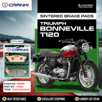 Sintered Brake Pads For Triumph Bonneville T120 (2016 Onwards) - Front - CB691 - 1 Set