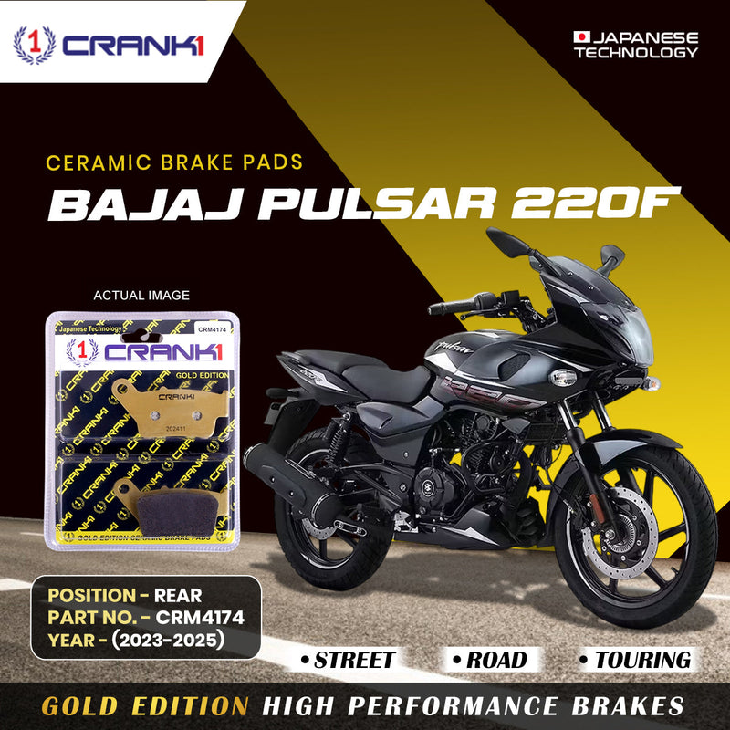 Ceramic Brake Pads For Bajaj Pulsar 220F (2023-2025) - Rear - CRM4174 - 1 Set