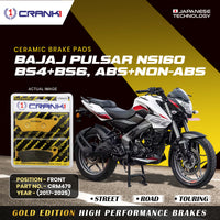 Ceramic Brake Pads For Bajaj Pulsar NS-160 BS4+BS6,ABS+NON-ABS (2017-2025) - Front - CRM479 - 1 Set