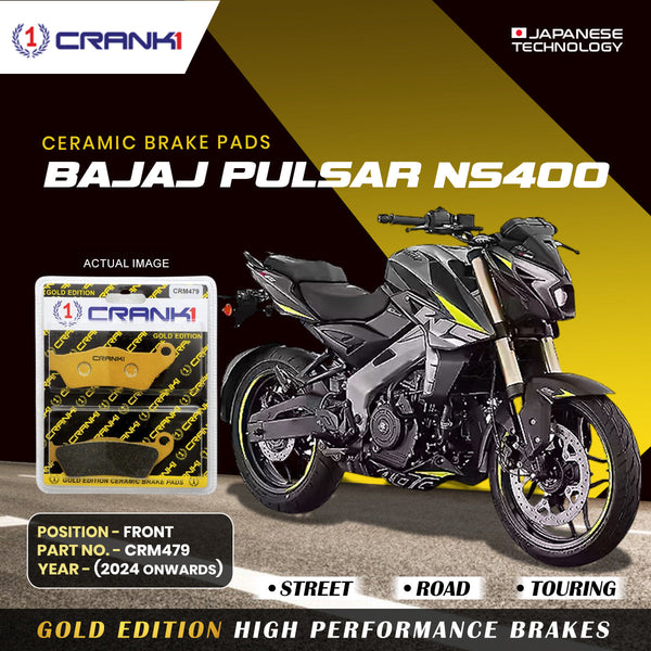Ceramic Brake Pads For Bajaj Pulsar NS400 (2024 Onwards) - Front - CRM479 - 1 Set