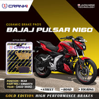 Ceramic Brake Pads For Bajaj Pulsar N160 (2022-2025) - Rear - CRM4174 - 1 Set