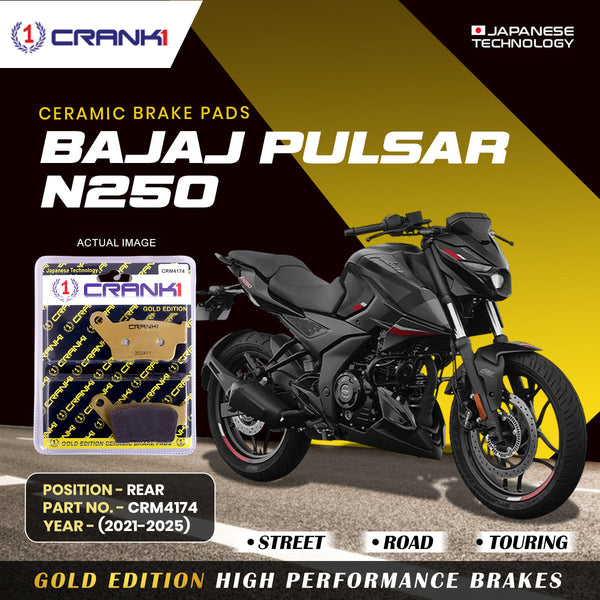 Ceramic Brake Pads For Bajaj Pulsar N250 (2021-2025) - Rear - CRM4174 - 1 Set